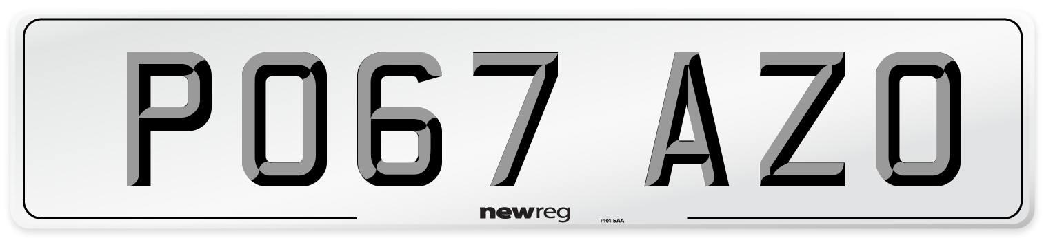 PO67 AZO Number Plate from New Reg